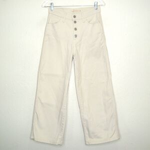 Levi's Women's Mile High Cropped Wide Leg Button Fly Denim Jeans Size 25